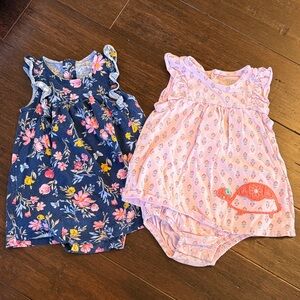 Carter’s Floral and Turtle Baby Rompers